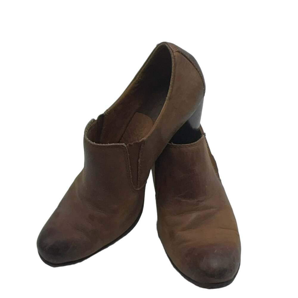 b.o.c. Born Concept Brown Leather Slip-On Comfort Shoes Booties Size 9.5 M Worn